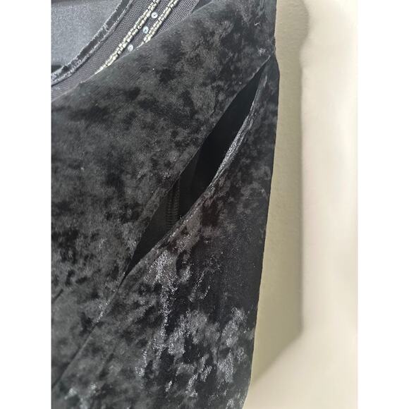 Christopher & Banks Black Velvet Top Beaded Whimisgoth Goth Witchy Boho Size XL - Picture 3 of 9